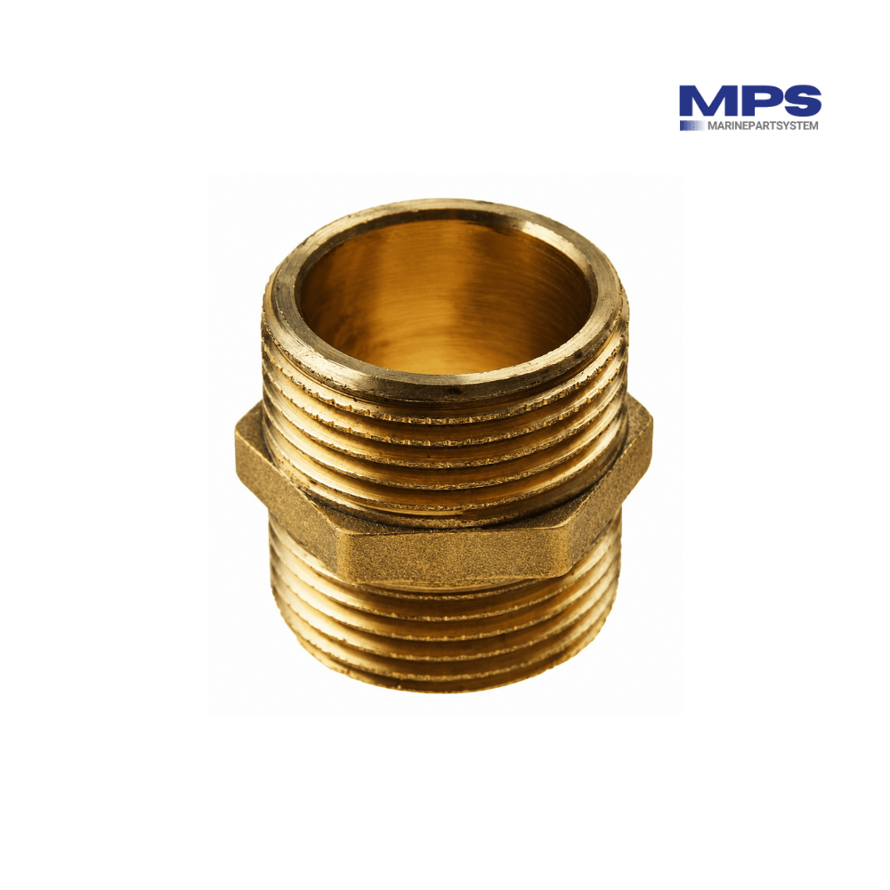 Brass Hex Nipple 1" Male/Male - GS30153