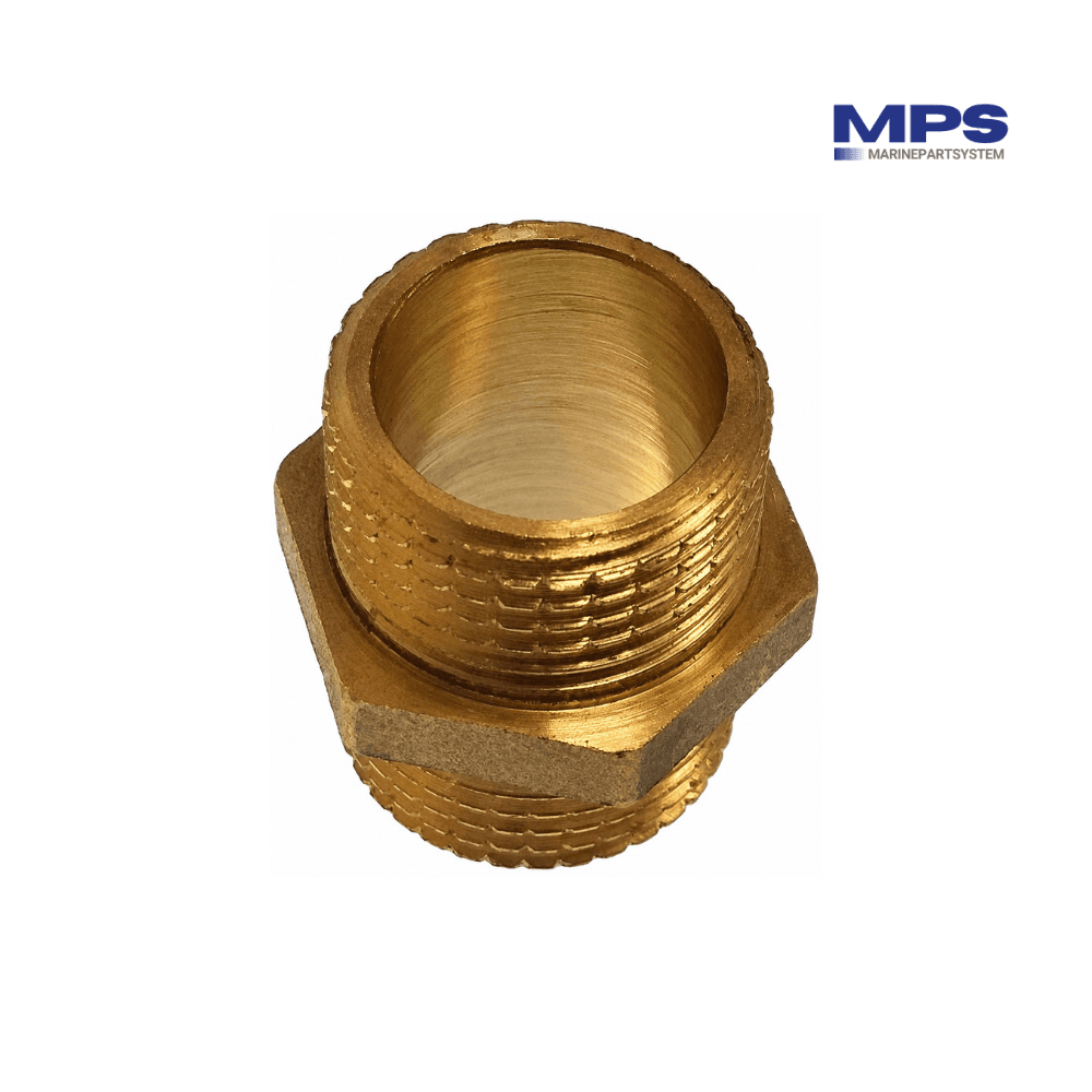 Brass Hex Nipple 1/2" Male/Male - GS30151