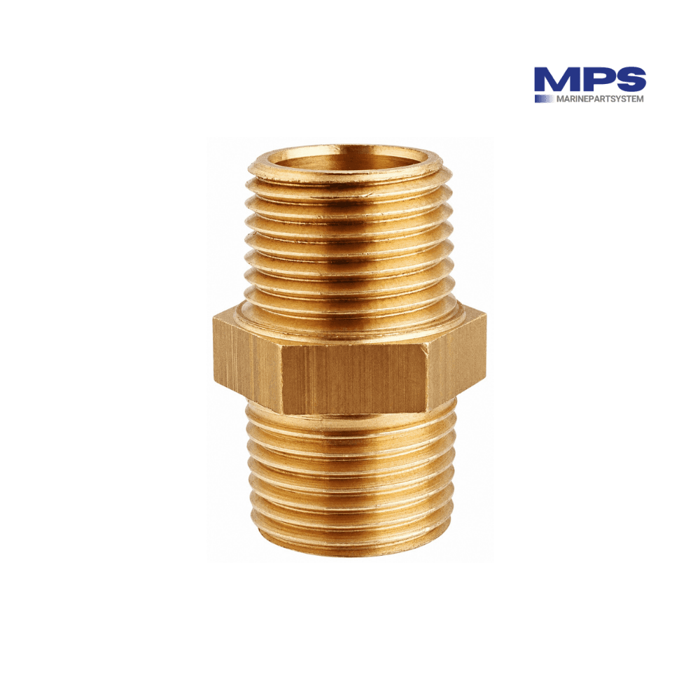 CR Brass Hex Nipple 1/2" Male/Male - GS30902